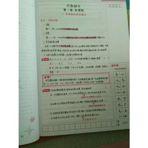 衡水重点中学状元手写笔记升级版2.0：数学 初中各年级通用