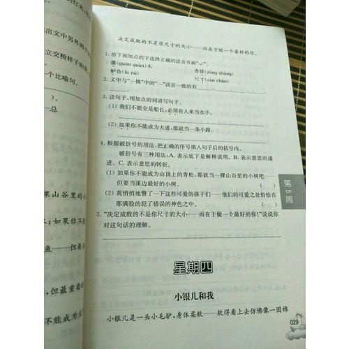 周计划：小学语文阅读强化训练100篇（三年级）