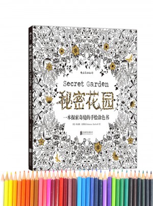秘密花园+24色彩色铅笔套装图书