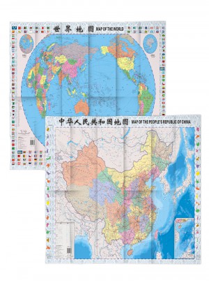 中国地图+世界地图（套装）图书