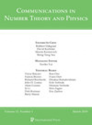 Communications In Number Theory And Physics