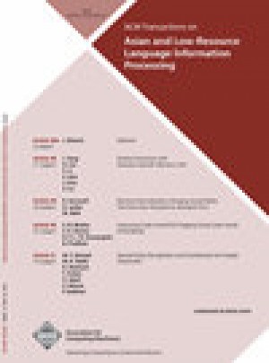 Acm Transactions On Asian And Low-resource Language Information Processing