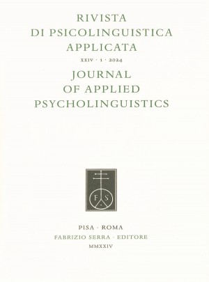 Rivista Di Psicolinguistica Applicata-journal Of Applied Psycholinguistics
